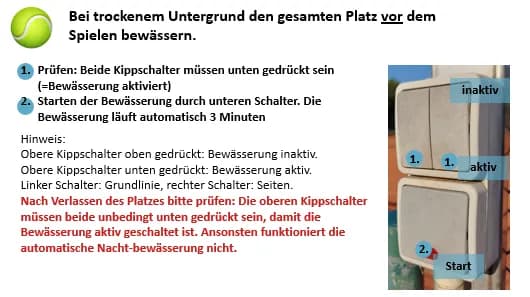 Platz bewässern